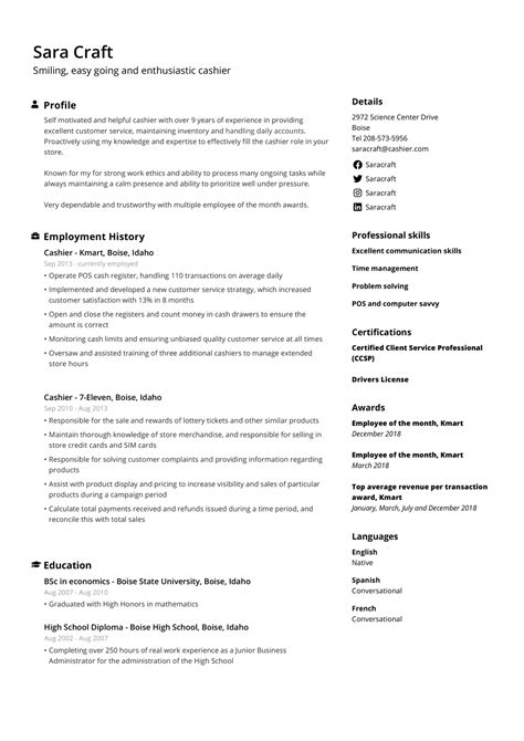 Level up your resume with these professional resume examples. Free Resume Templates for 2020 Fill in, simple & easy