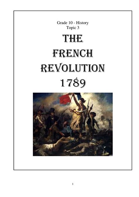 Grade 10 History French Revolution Notes Grade 10 History Topic 3