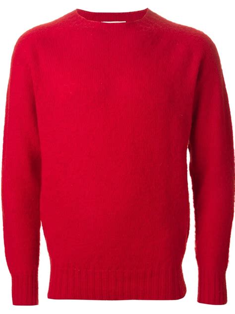 Lyst Ymc Crew Neck Sweater In Red For Men