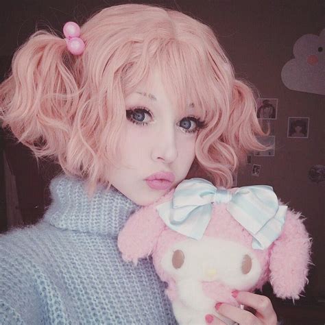 Anzujaamu My Melody ♡ Kawaii Hairstyles Kawaii Makeup Pink Hair