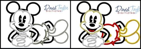 Classic Mickey Mouse Laying Down 2 Design Pack 4x4 5x7
