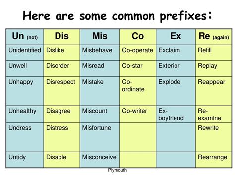 Roots Prefixes And Suffixes Chart