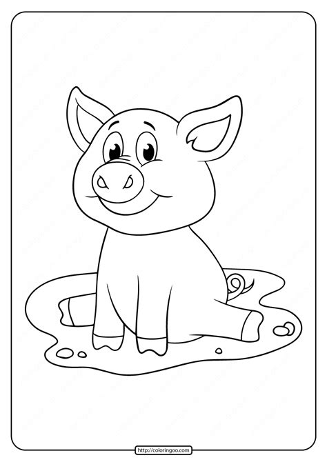 Printable pictures of the cutest pigs family! Free Printable Sitting Pig Coloring Pages