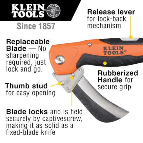 44218 Klein Tools 44218 Cable Skinning Utility Knife W Replaceable