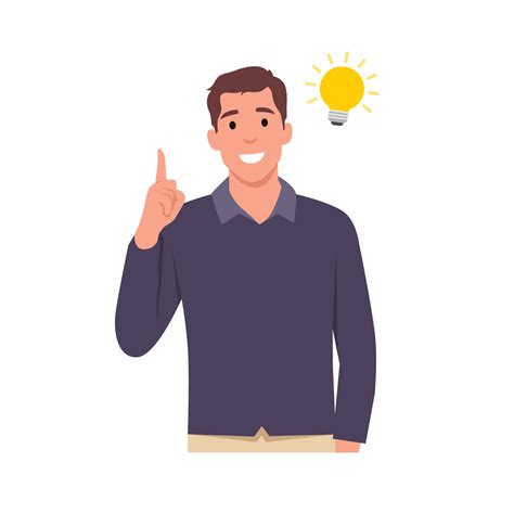 Young Smiling Man Cartoon Character Pointing Up Index Finger With