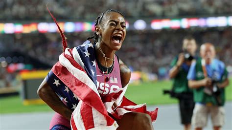 2023年田径世锦赛10秒65沙卡里理查德森以刷新赛会纪录成绩夺得女子100米冠军