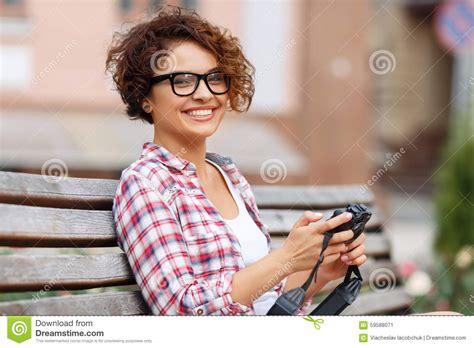 Nice Girl Sitting On The Bench Stock Image Image Of Lady Relax 59588071