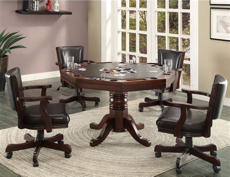 Sears has game room chairs for relaxing on game nights. Gary 5 Piece Cherry 3 In 1 Poker Game Table Set Card Table ...