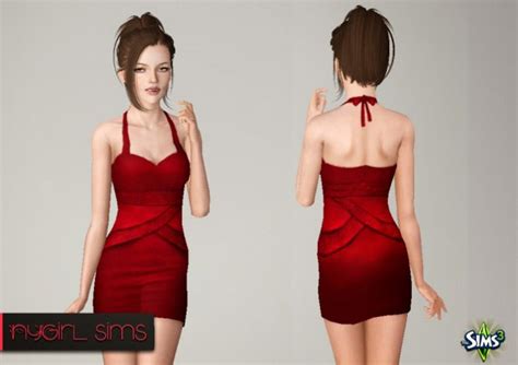 Layered Ruffle Mini Red Dress The Sims 4 Catalog