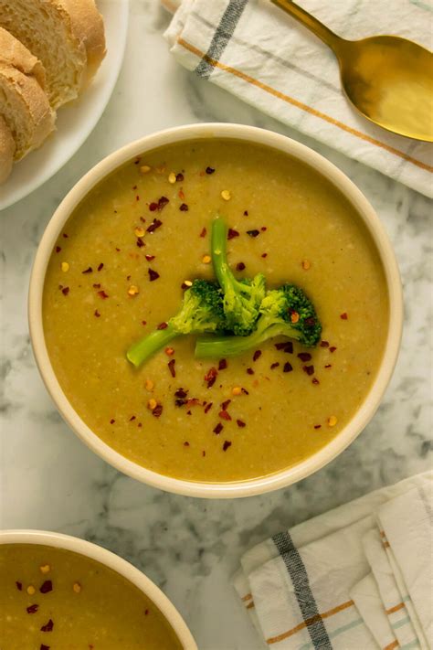 Creamy Vegan Broccoli Soup Nut Free And Oil Free Options