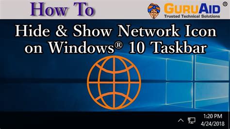 How To Hide And Show Network Icon On Windows® 10 Taskbar Guruaid Youtube