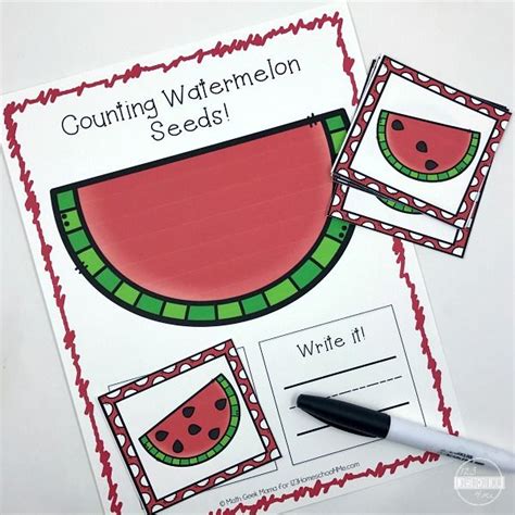 Free Printable Watermelon Seeds Counting Activity Watermelon