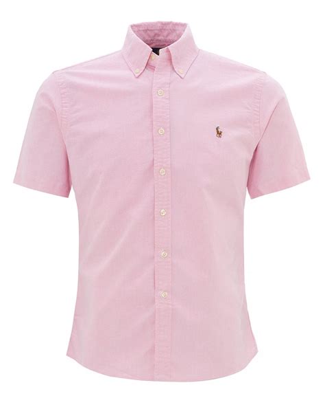 Ralph Lauren Mens Slim Fit Pink Oxford Shirt