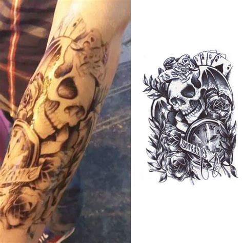 Sexy Temporary Tattoo Body Arm Skull Stickers Removable Waterproof Hot