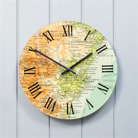 Personalised Map Wall Clock By Atlas And I