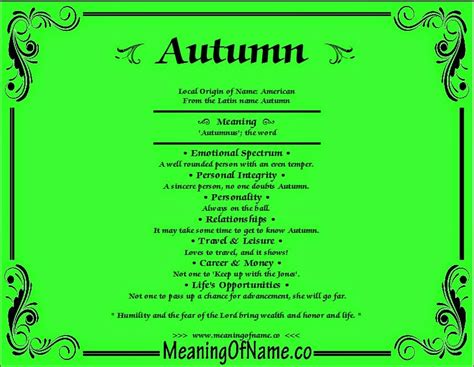 Autumn - Meaning of Name