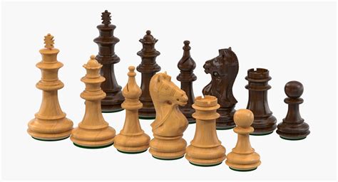 3d Model Wooden Chess Pieces Figures Turbosquid 1345746