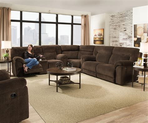 Simmons Upholstery 50570 Casual Reclining Sectional Sofa With Storage