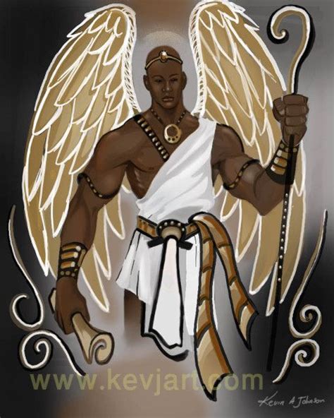The Second Guardian Black Folk Art African American Angels Image