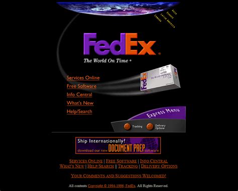 The Web Page For Fedex