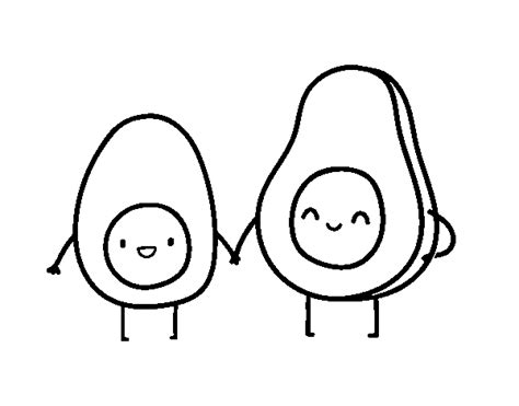 Valentines day greeting card drawing. Egg and avocado coloring page - Coloringcrew.com