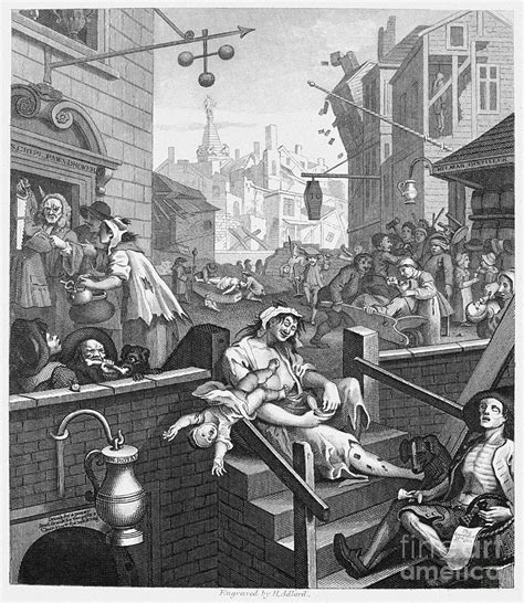 Beer street and gin lane are two prints issued in 1751 by english artist william hogarth in support of what would become the gin act. Hogarth: Gin Lane Photograph by Granger