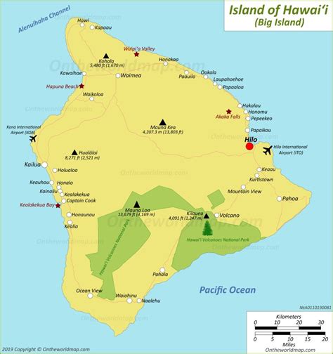 Island Of Hawaiʻi Map Hawaii Usa Map Of Island Of Hawaiʻi Big Island