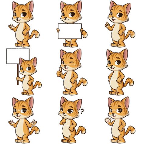Friendly Cat Cartoon Character Bundle Friendlystock