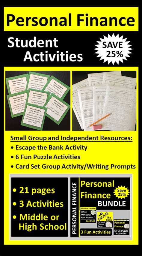 Creating a financially secure life can feel like a daunting task. Personal Finance Activities Bundle | Finance, Student ...
