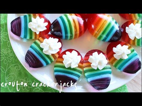 Serve the gazpacho en soup bowls, with the portions of diced tomatoes, pepper, cucumber, onion, croutons etc on the table, so that everyone can add them to their bowl as beat egg whites until stiff but not dry and fold into the custard. Rainbow Jell-O Jiggler Deviled Eggs for Easter!! - Jello Mold Recipe - YouTube