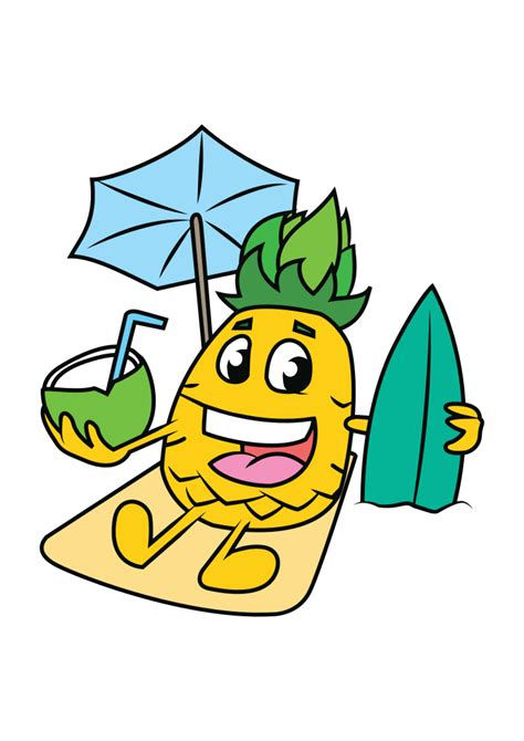 Download Beach Pineapple Emoji Clipart Free SVG File - SvgHeart.com