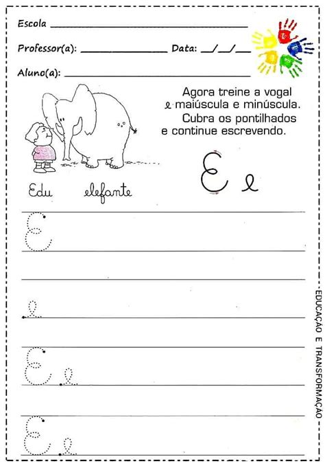 Atividades Com As Vogais Utilizando A Letra Cursiva Maiúscula E Minúscula Confira ~ Portal Escola