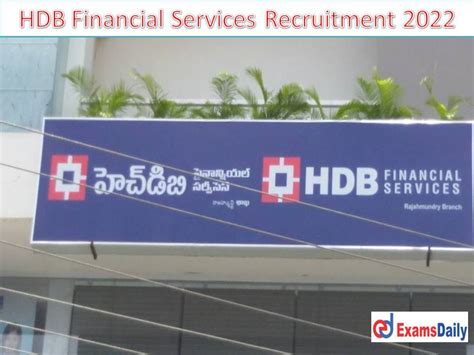 Hdb Financial Services Recruitment 2022 Out Degree Passed Candidates