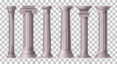 Antique Column Vector Png Images Six Isolated And Realistic Antique