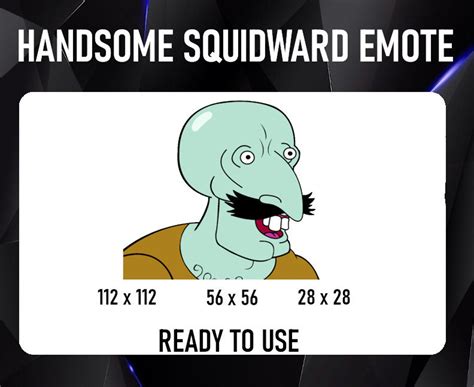 Handsome Squidward Emote For Twitch Discord Or Youtube Etsy