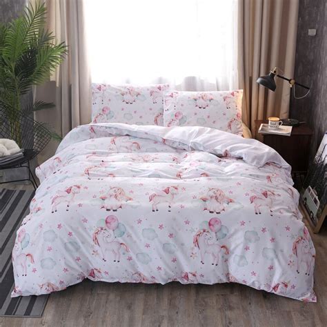 Best cbsi content on searchnow.com! Cartoon White Duvet Cover Cute unicorn star Bedding set ...