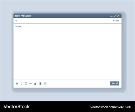 Blank Email Screen Mail Message Interface Blank Vector Image