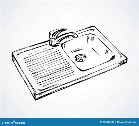 Kitchen Sink Vector Drawing 108876535