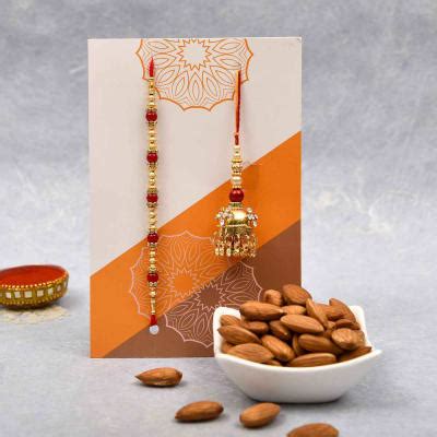 Bhaiya Bhabhi Beads Rakhi With Almonds Gms Gift Send Rakhi Gifts