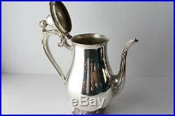 Vintage Silver Plated Coffee Tea Set WM Rogers Victorian Rose