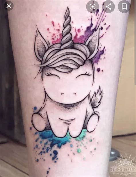 Adorable Cartoon Unicorn Tattoo Rainbow Tattoos Lace Thigh Tattoos Tattoos For Women