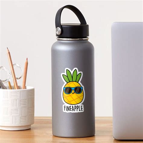 Fineapple Fruit Food Pun Sticker For Sale By Punnybone Redbubble