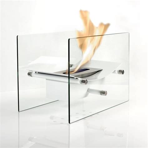 Moda Flame Cavo Table Top Ventless Bio Ethanol Fireplace In White N3