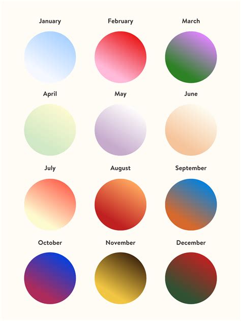 Colors Of The Month Which Color Represents Each Month Of The Year