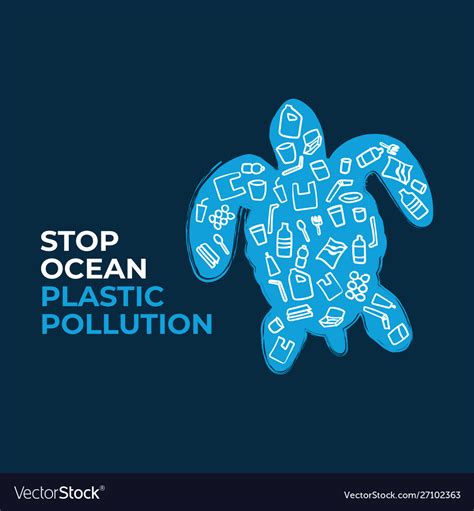 Stop Ocean Plastic Pollution Royalty Free Vector Image