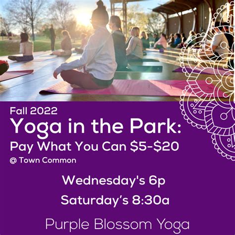 Yoga In The Park Greenville Purple Blossom Yoga Studio