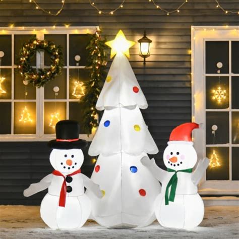 6 Inflatable Christmas Snowmen Christmas Tree Blow Up Outdoor Display