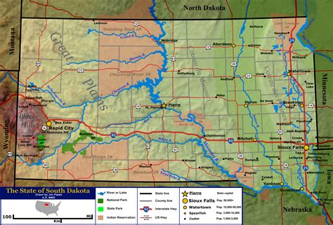 Map Of South Dakota Topographic Map Online Maps