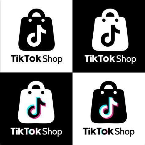 Tiktok Shop Icon Logo With Black And White Background Free Vector