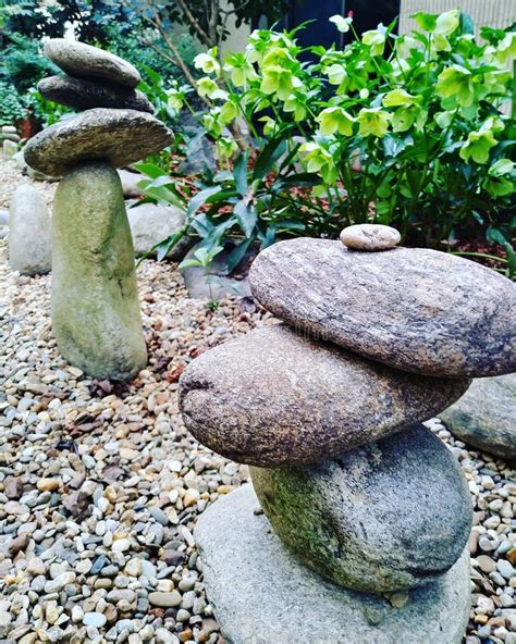Stone Rock Art Garden Zen Stacked Stock Photo Image Of Garden